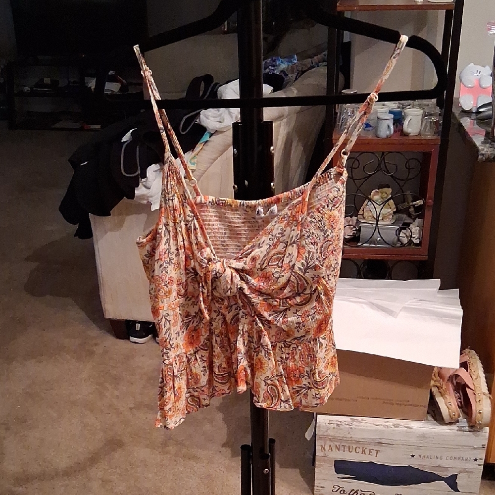Patrons of Peace Paisley Camisole in Orange and Cream